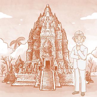 Berlage at Prambanan. Illustration: Fithry Dyoniputri