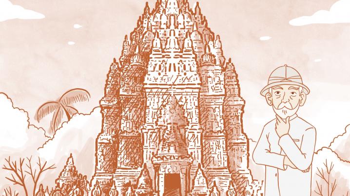 Berlage at Prambanan. Illustration: Fithry Dyoniputri